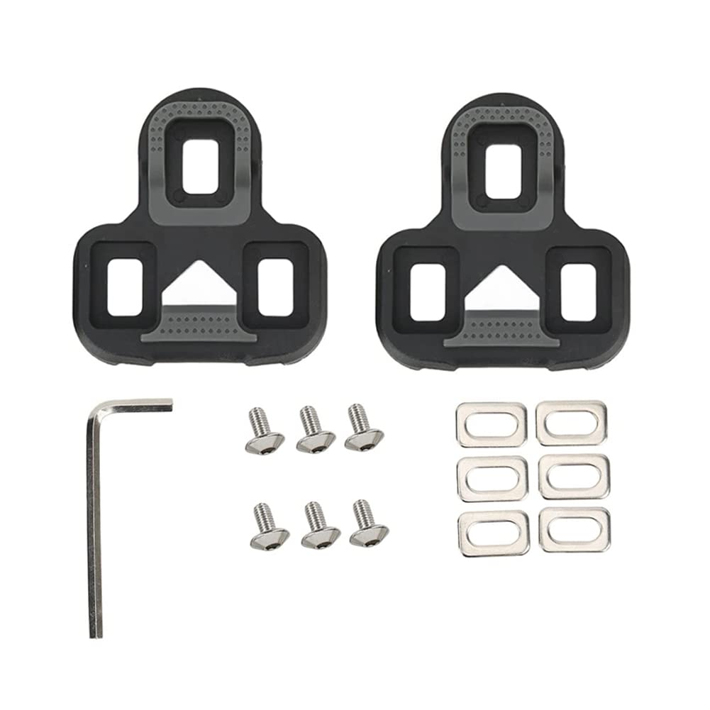 HSayoli Bike Cleats Compatible with Look KEO Cleats, Pedals (4.5 Degree Float) for Clipless Men & Women Cycle Shoes - Bicycle Cycling Cleats, Set for Indoor & Road Cycling