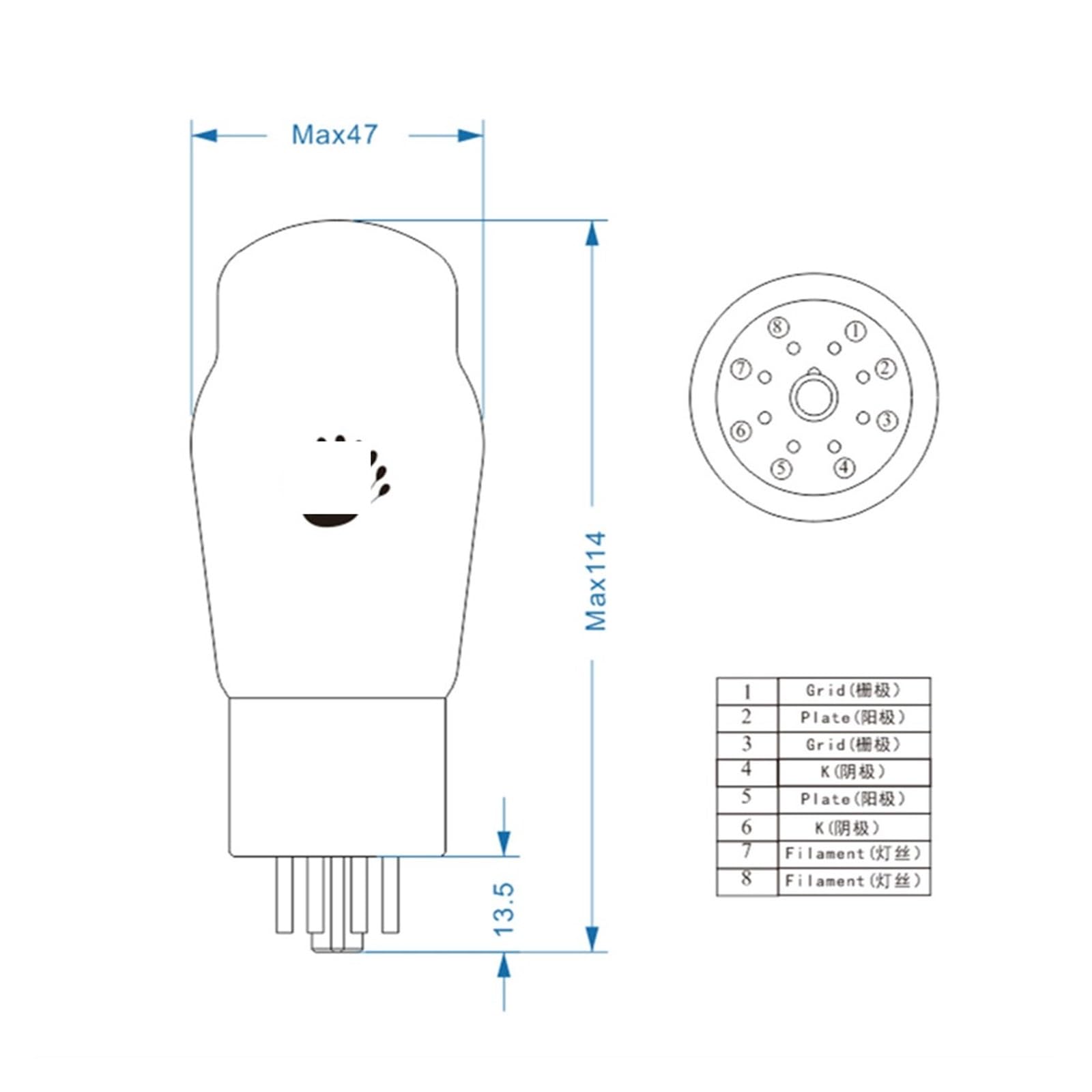 FLEYYXBN 5881 Vacuum Tube Replaces EL34 5881A 6L6 350C 6L6GC 6P3P HiFi Audio Tube(2pcs Matched Pair)