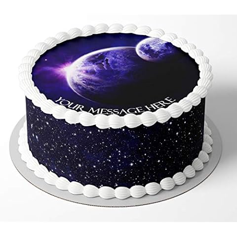 Space Scene Galaxy Edible Cake Topper Personalised Icing or Wafer Any Size (Wafer) Cover