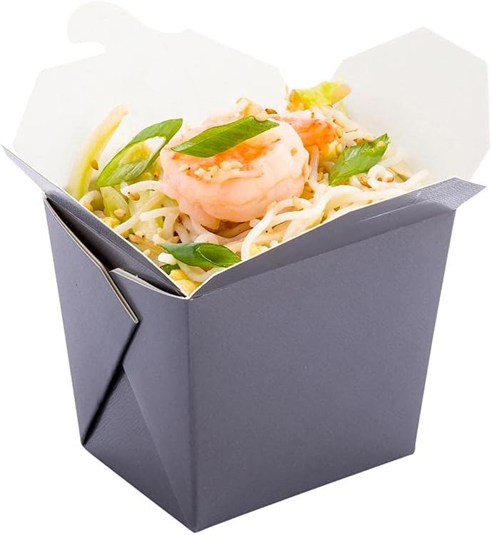 Bio Tek 8 oz Square Eco Green Paper Noodle Take Out Container - 2 3/4" x 2 1/4" x 2 1/2" - 25 count box - Restaurantware : Everything Else
