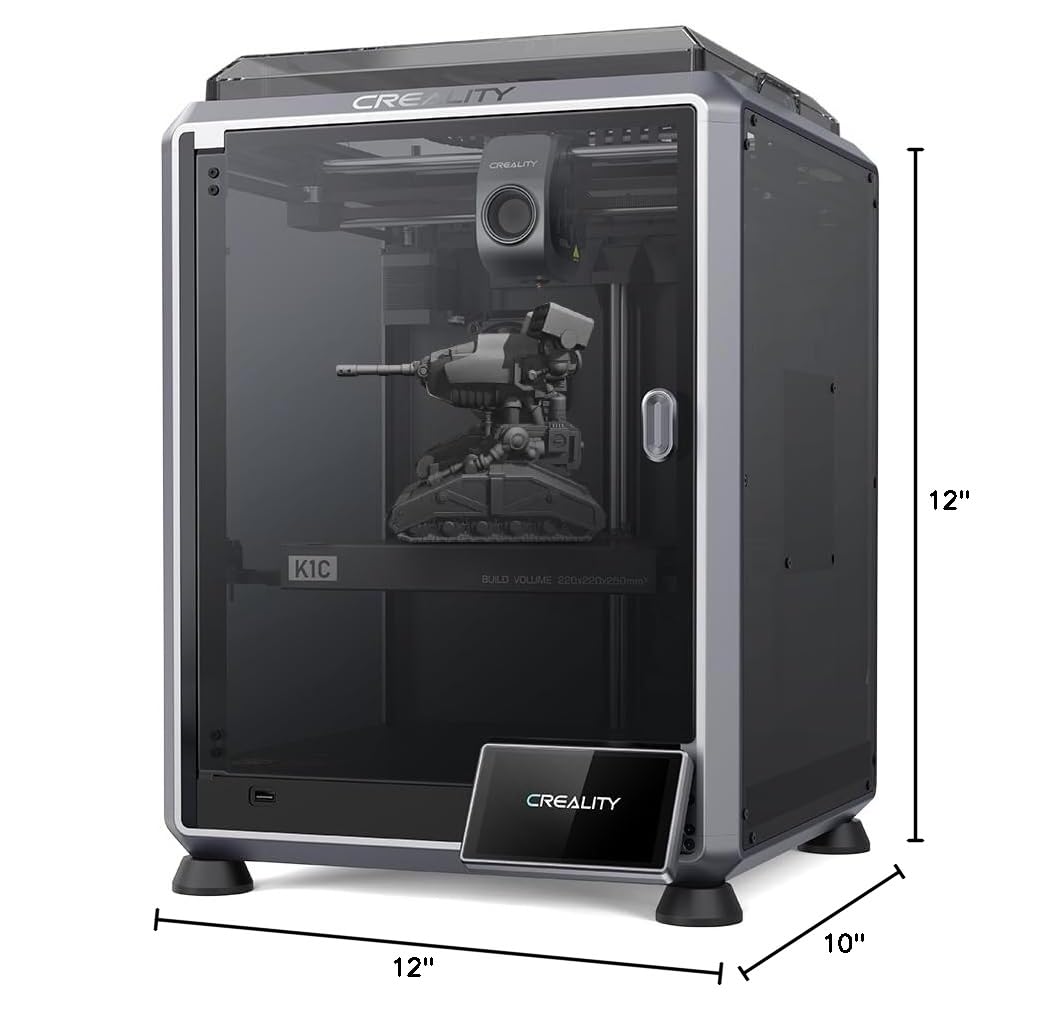 Creality K1C 3D Printer, 2024 New Version 3D Printers with 600mm/s Fast Printing Speed, Support Carbon Fiber Filament 300℃ High-Temp Print, Auto Leveling and Clog-Free Direct Extruder