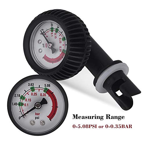 Kayak Barometer, Nylon Inflatable Boat Air Pressure Gauge Barometer for Kayak Raft Black boating