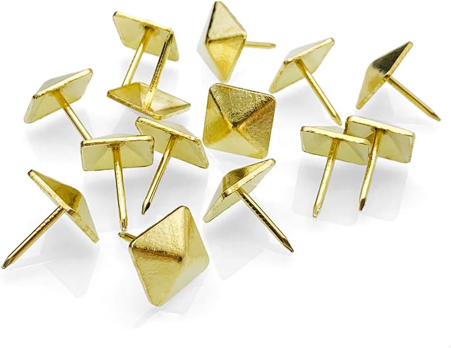 Let's Decorate 200pcs D12mmxL17mm Square Sofa Upholstery Tacks Brass Antique Bronze Color Wooden Furniture Decorative Tacks Thumb Nails Home DIY Upholstery Nails (12mmx17mm 200pcs, Black Painted)