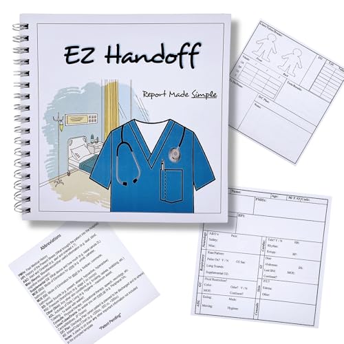 EZ Handoff Nurse Report Sheet Notebook, Nursing Notebook with 100 Nursing Report Sheets | Nursing Clinical Essentials, Student Nurse Essentials, Notebooks for Nursing School (Compact Edition) - 6”x6”