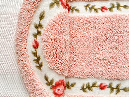 Beautiful Rose Flower Area Rugs For Living Room Bedroom Super Soft Bathroom Rugs Non Slip Door Mat Kitchen Mat 17.71X49.21 Inch #TOP4