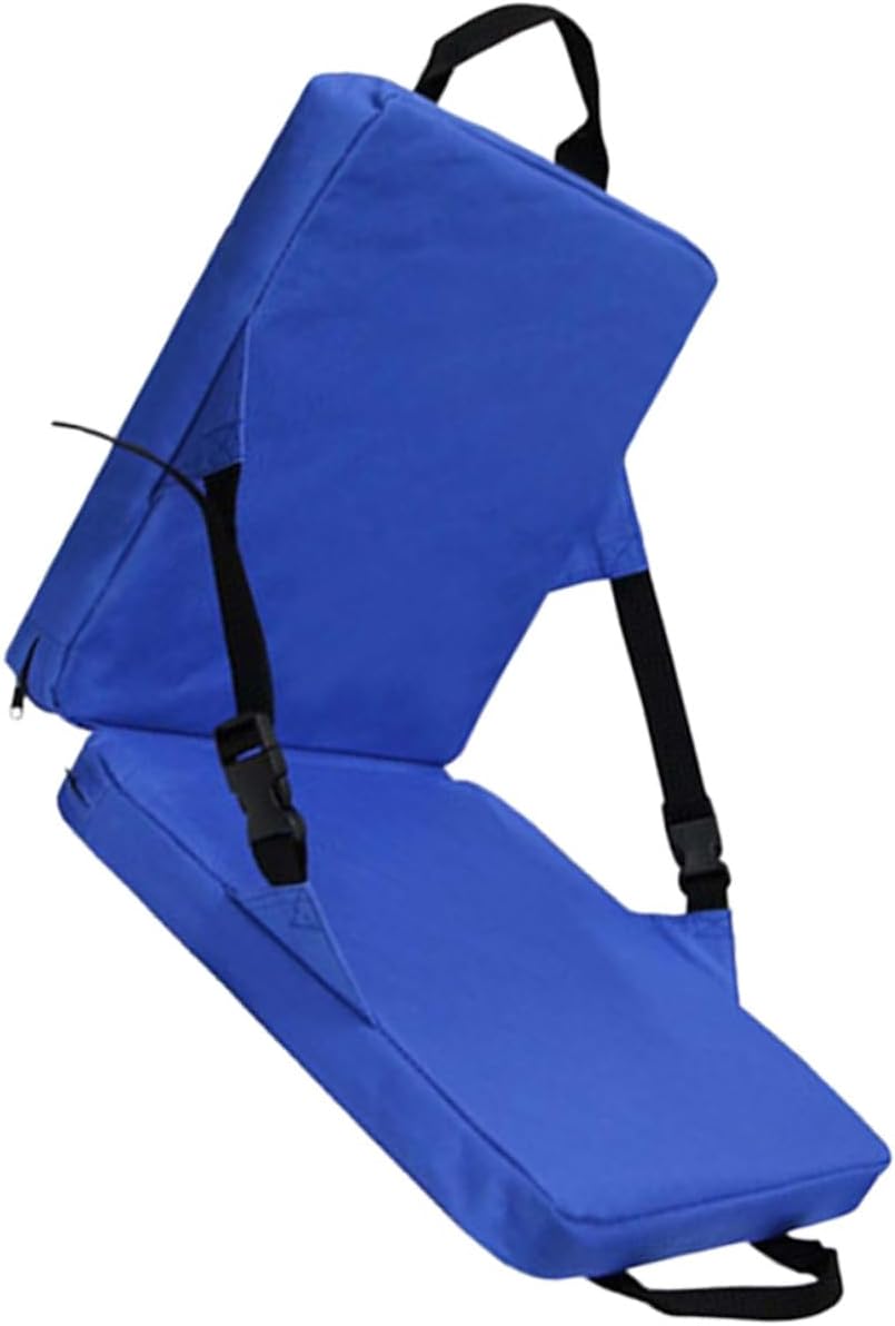 Mikinona Portable Outdoor Chair Cushion with Backrest Lightweight Oxford Cloth Stadium Seat Pad Thick Wear-Resistant Sponge Padding for Camping Garden Park and Sporting Events