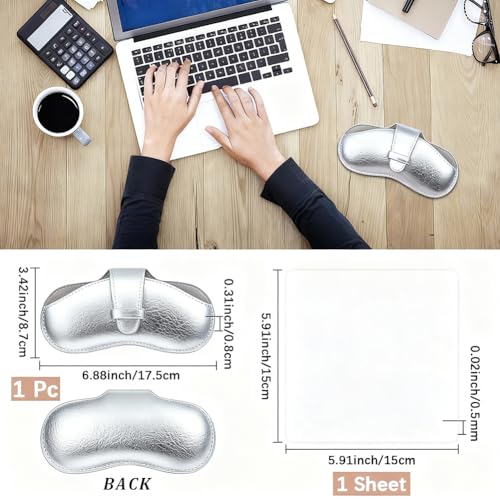Image of CREATCABIN Soft Leather Glasses Case Slim Sunglasses Case Bag Portable Lightweight Travel Eyeglasses Spectacle Holder Pouch Cover with Cleaning Cloth Gift for Women Men Holiday 6.9x3.4 Inch Sliver