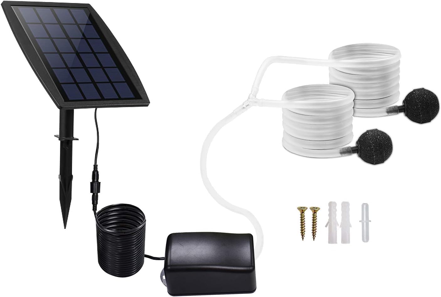 Bomba De Oxígeno Solar, 2,5 W, 6 V, Aireador Solar Para Estanque, 3 Modos De Trabajo, Con Batería De 2200 mAh, Silenciosa Y Ajustable, Para Acuario, Color Negro