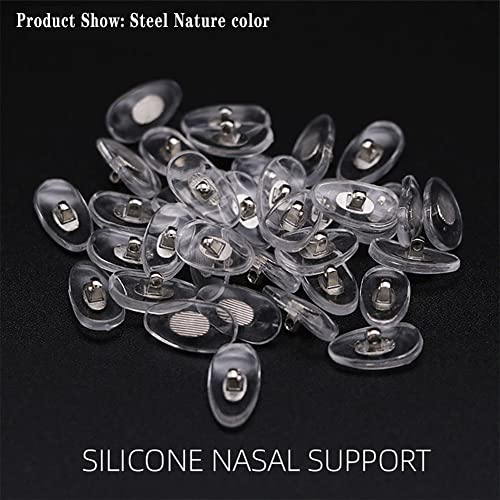 Plaquettes de nez de lunettes à noyau de cuivre amélioré, 4 paires de plaquettes de nez de lunettes en silicone souple à visser transparentes, pour le remplacement de lunettes et de lunettes de soleil - Image 4