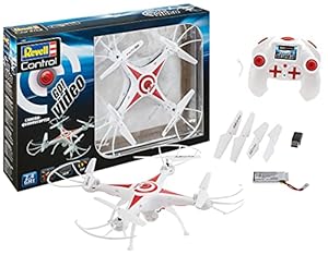 Revell 23858 RC Kamera-Quadrocopter GO Video, GHz, Akku, Flip-Funktion, Rotorschutz, Geschwindigkeitsstufen ferngesteuerter Quadcopter, weiß, 31cm