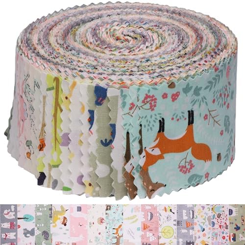 Amazon.com: Qokfouy Jelly Rolls Fabric Strips for Quilting, Crafting ...