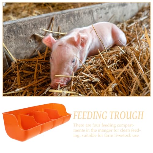 Mangeoire à cochons en PP orange à compartiments pour élevage porcin - 5