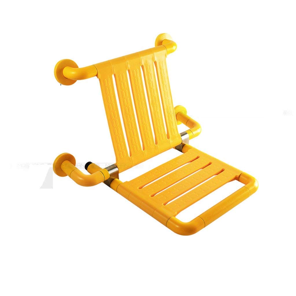 Chaise de salle de bain pliante en inox et nylon avec dossier
