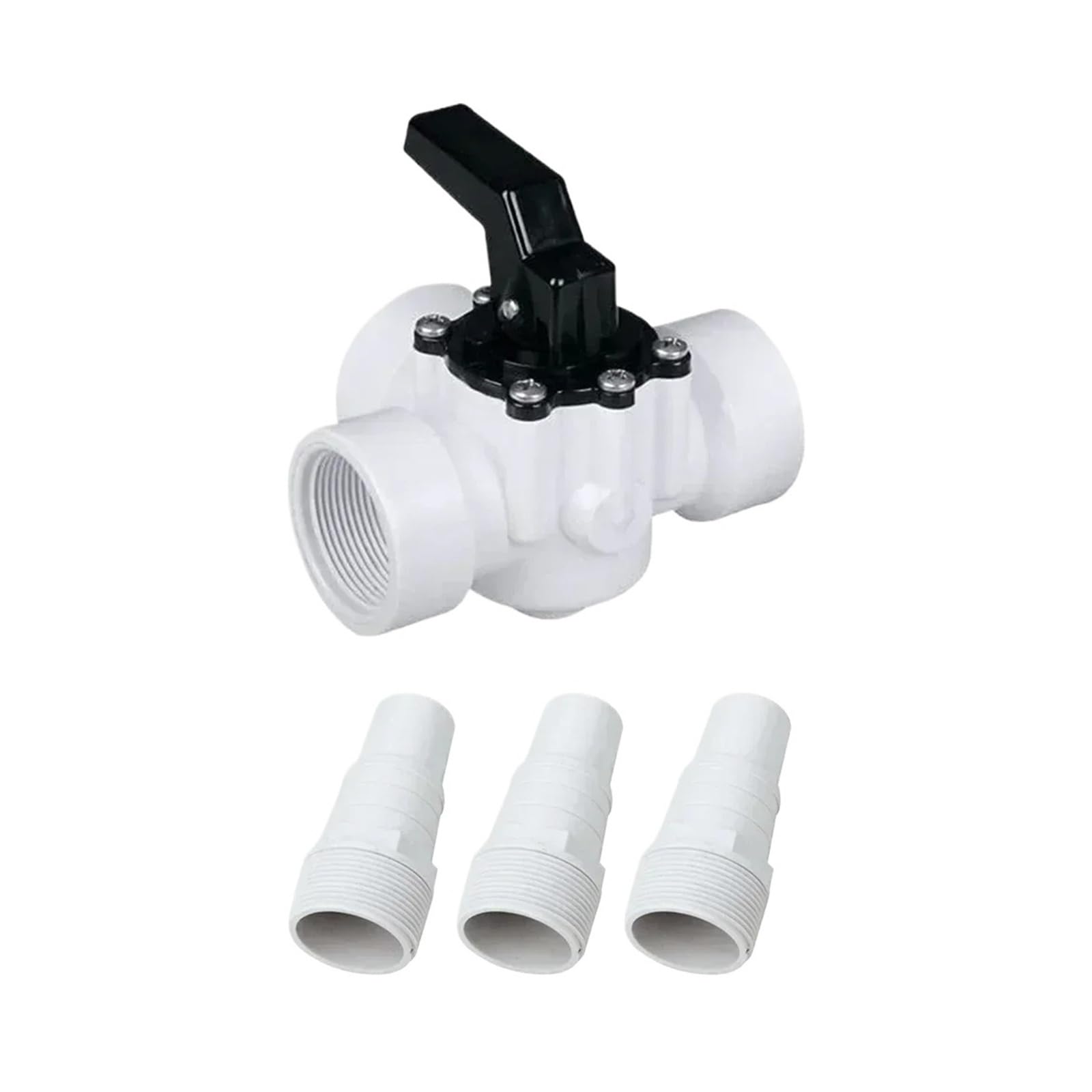 Vanne à trois voies for pompe de piscine, adaptateur de raccord de tuyau 32 mm et 38 mm(With 3 adapter)