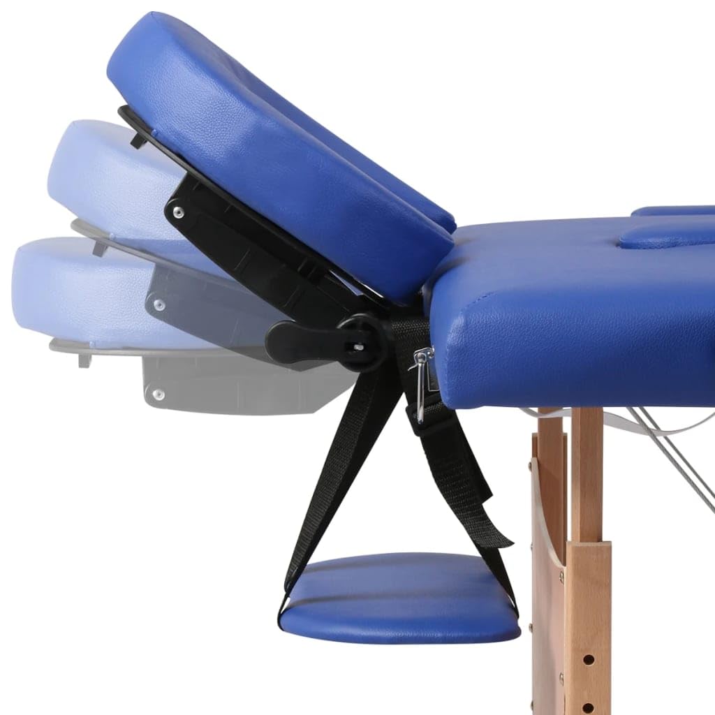 Generisch Massagetisch mit Holzrahmen, faltbar 3 Zonen Blau,Gesundheit & Schönheit,Körperpflege,Massage & Entspannung,Massagetische,110079