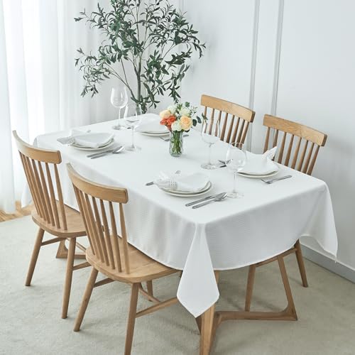 Image of maxmill Cloth Napkins 20 x 20 Inch Weaved Texture Pattern Soft Comfortable and Luxury Serviette for Restaurant Family Dinners Weddings Parties and Banquets Set of 4 Pieces, White