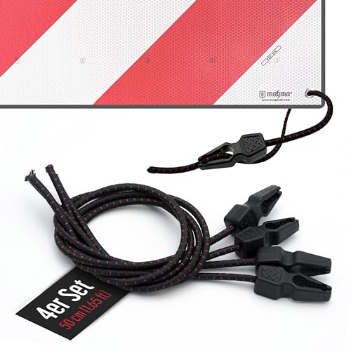 Magma Pack 4 elastische Spanngurte 50cm | Gepäckspanner für Warntafel...