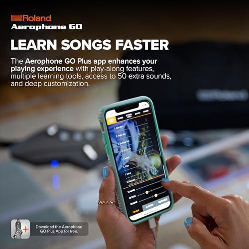 Image of Roland AE-05 Aerophone GO | Compact Digital Wind Instrument | Advanced Control & Playability | 11 High-Quality Onboard Tones | Built-in Speaker | Headphone Connectivity | Bluetooth Enabled | 11 Onboard Tones, Built-in Speaker, Headphone Output, Bluetooth Audio and Midi, USB-Midi, Battery or USB Power