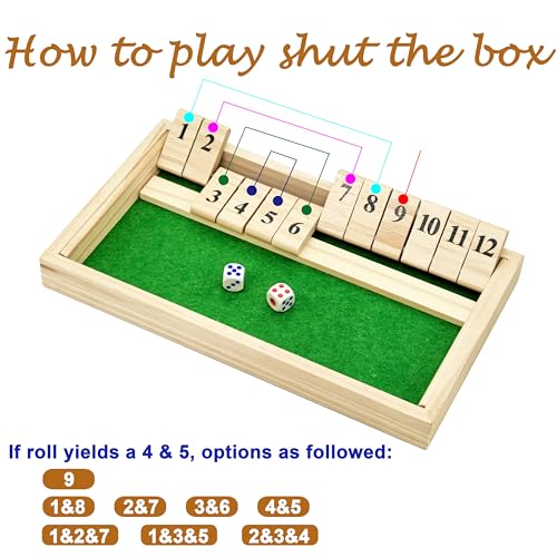 Image of Alzheimers Products for Elderly, 12 Numbers Memory Games for Dementia Patients Seniors, Wooden Shut The Box Dementia Products for Elderly, Fidget Sensory Busy Board Gadgets Gifts Activities