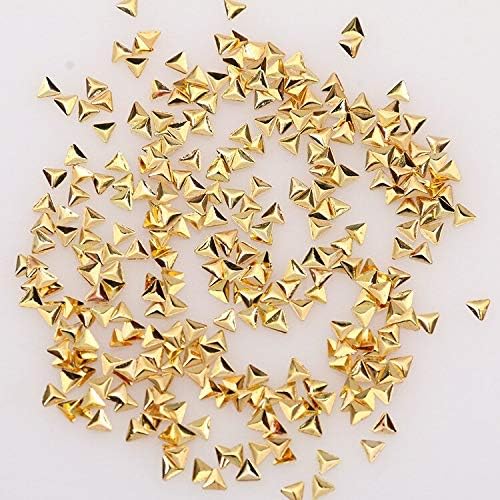 2017 100 Pcs Nail Art Metal Studs Decoration DIY 3D Gold Triangle Metal Nail Studs,#HJLKLK114