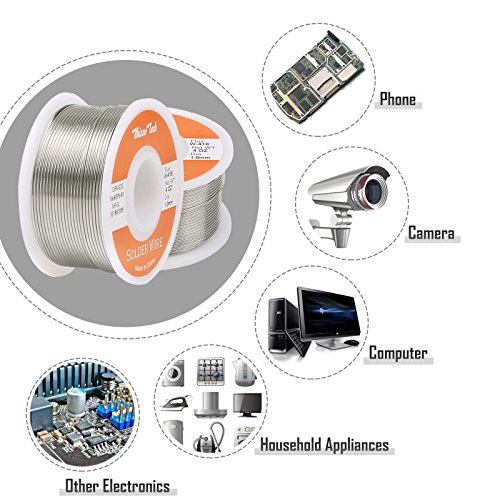 Image of Whizzotech Solder Wire 60 /40 Tin /Lead Sn60Pb40 with Flux Rosin Core for Electrical Soldering 4oz /100g /0.22lb Diameter 0.039 Inch /1mm