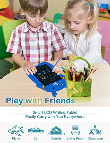 LCD Writing Tablet, Kids Drawing Board Memory Lock 8.5Inch Colorful Doodle Board Erasable Reusable Electronic Drawing Pads , Educational and Learning Toys for 3+ Year Old Girls Boys Gifts(Blue)