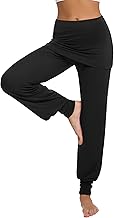 Terecey Pantalon Sarouel Femmes Taille Haute Pantalon de Yoga Femme Pantalons de Sport pour Pilate Hippie Yoga Danser avec Jupe Court