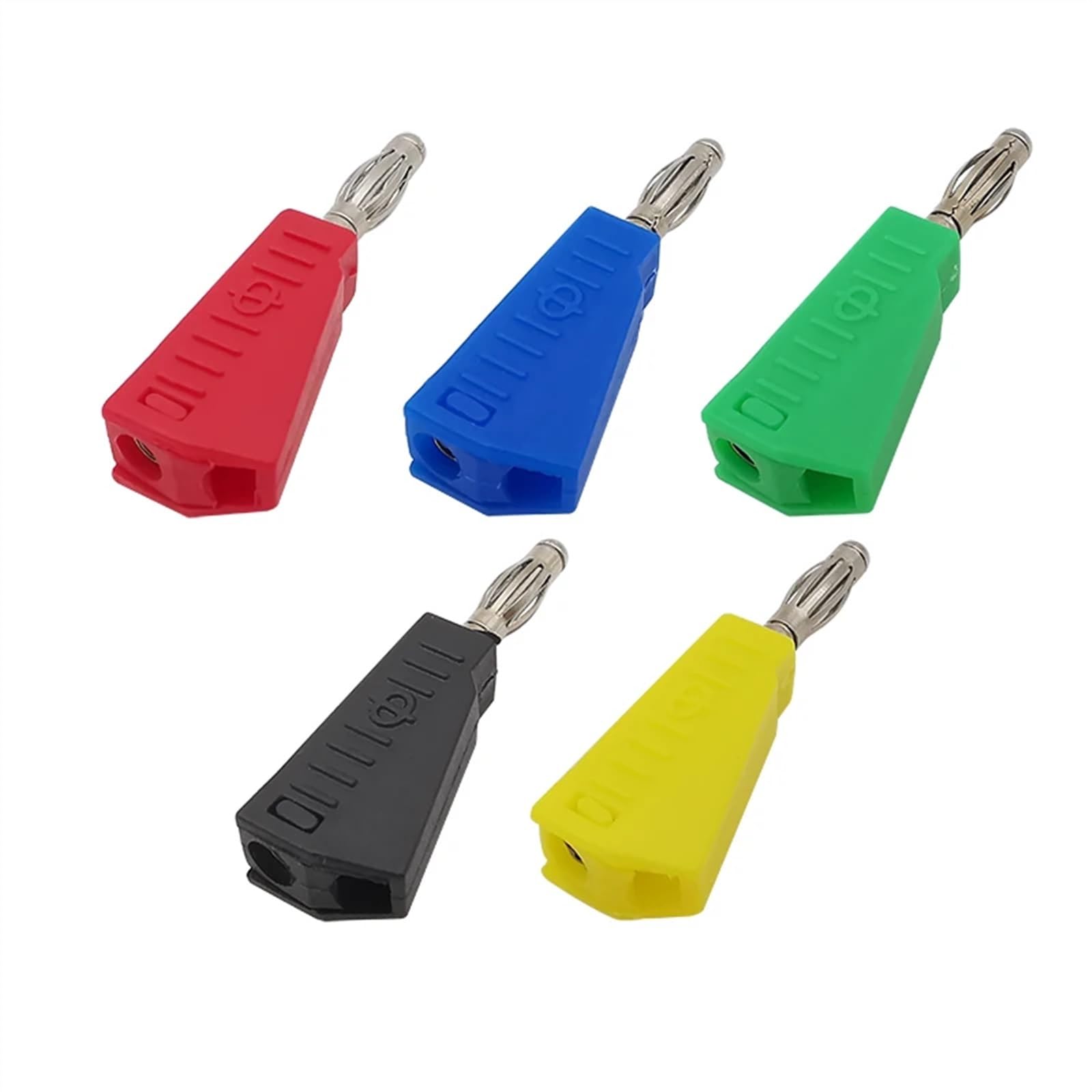 Connettore a banana da 4 mm, impilabile, tipo di saldatura, 4 mm, adattatore maschio (verde, 5 pezzi)