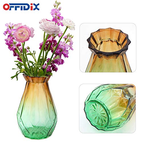 OFFIDIX Glass Vase Gradient Multicolor with Geometric Faceted Design Floral Vase for Home, Business, Events or Weddings - Image 5