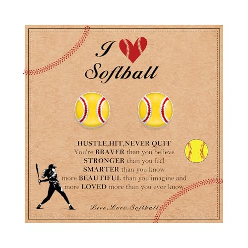 S925 Sterling Sliver Sports Earrings Stud for Teen Girls Women Baseball/Soccer/Volleyball/Basketball/Softball/Football Hypoallergenic Stud Earrings Game Day Jewelry Gift