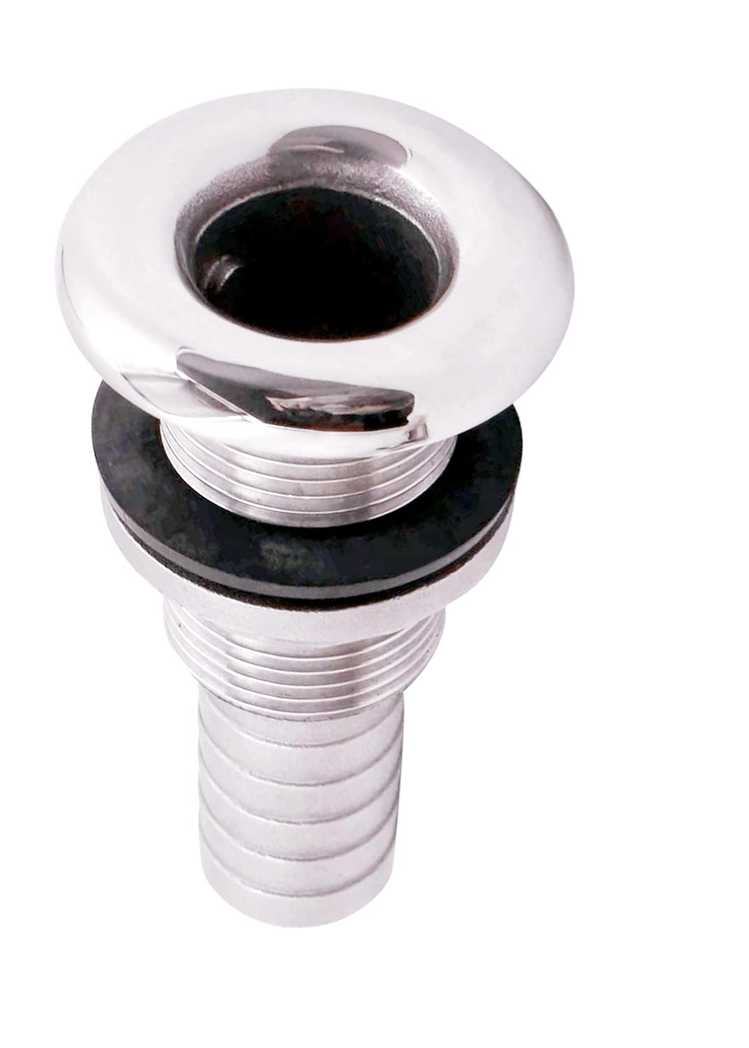 3/8" 1/2" 3/4" 1" 1-1/4"1-1/2" Thru Hull Fitting Hose Barb with Nut,316 Stainless Steel Accessories for Marine Boats Drain Pipe Yacht-1 Pack