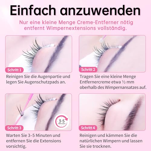 Beauty7 Wimpernkleber Entferner Cream Wimpernverlängerungslöser Beige Wimpernkleber Lösemittel wimpern extension Entferner Remover Cream 5ml MEHRWEG