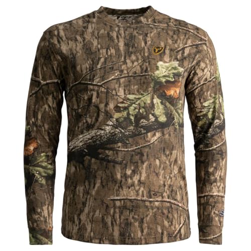 SCENTBLOCKER Scent Blocker Fused Cotton Lightweight Long-Sleeve Shirt, Camo Hunting Clothes (MO Country Roots, X-Large)