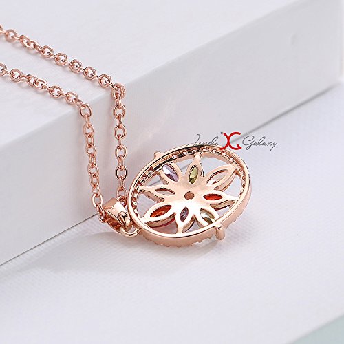 Crystal Elements Sparkling Floral Pendant 18K Rose Plated