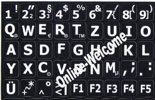 Pegatina teclado letras mayúsculas fondo negro miniatura 3