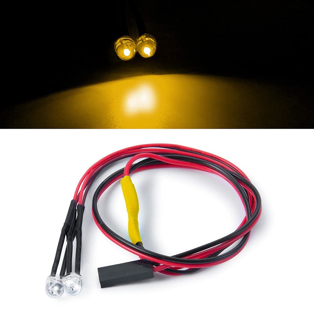 RC-Hub LED Roof Lights LED Lamps for 1/10 Axial SCX10 II 90046 RC Truck Drift Climbing Car (Yellow)
