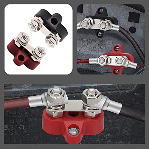 2 Stücke M8 Sammelschiene Stromverteilerbloc, Anschlussbolzen Sammelschiene, Batterieklemmenblöcke, Battery Terminal Blocks, Verbindungspfosten Geeignet für LKW, Wohnmobil, Boot – Bild 4