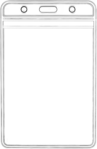 Miniatura 1 de King Sum - Porta gafete de identificación vertical, sellable, impermeable, plástico transparente, compatible con RFID, proximidad, tarjeta de banda