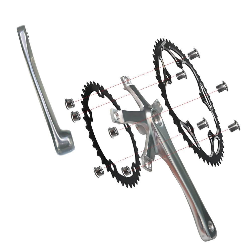 Zestaw korbowy 130BCD 165 mm stop aluminium rower szosowy kwadratowy otwór zestaw ramienia korby 39T 50T tarcza łańcuchowa do składania zmodyfikowanych pojedynczych podwójnych tarcz