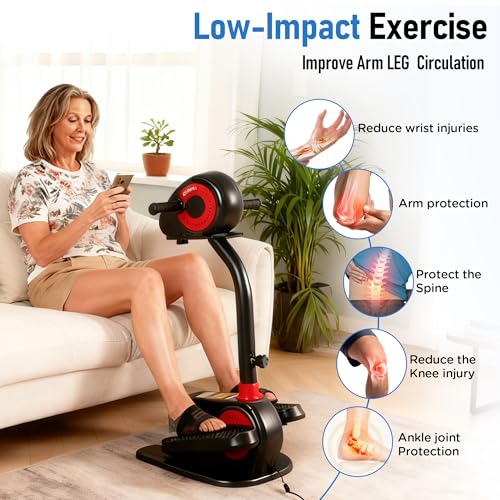 Image of 2026 New Upgrade Elliptical Exercise Machine,Low-Impact Motorized Pedal Exerciser | Home Recovery Bike for Arm & Leg Ability and Relax,Upper Lower Limb Trainer for Seniors | With Pedal Straps & Gloves