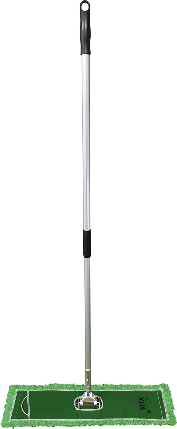 High-Performance Twisted-Loop Microfiber Dust Mop Kit: Superior Cleaning Efficiency - Green 18 Inch