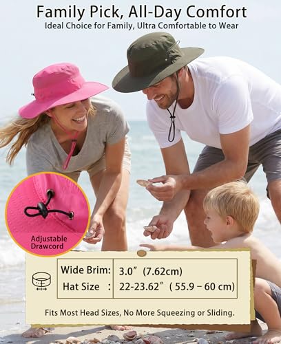 Image of Home Prefer UPF 50+ Men's Sun Hat Wide Brim Bucket Hat UV Protection Hat for Mens Womens Beach Safari Gardening Golf Fishing