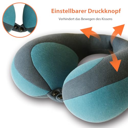 INFANZIA Kinder Nackenkissen Kinnstützendes Reisekissen, Verhindert des Vorwärtsfallens des Kopfes, U-förmiges Nackenkissen für Auto, Flugzeug oder Zug, Geschenke für Kinder, Blau