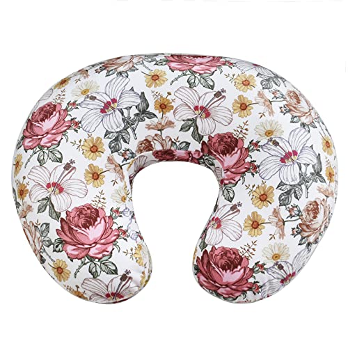 Image of OWLOWLA Nursing Pillow Cover, Breastfeeding Pillow Slipcover Fits Nursing Pillow for Baby Boy Girl(Vintage Floral)