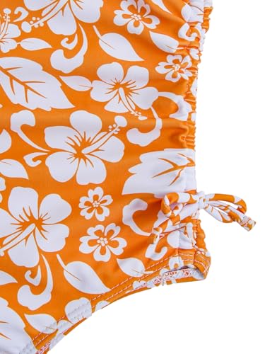 Image of Milumia Girl's Floral One Piece Swimsuit Bow Tie Side Spaghetti Strap Bathing Suit