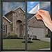FENTIS Película para Ventana Solar Película de Vidiro Unidireccional Lámina de Protección Solar Resistente a los Rayos UV No Pegamento Autoadhesiva Color Negro Ideal para Hogar y Oficia