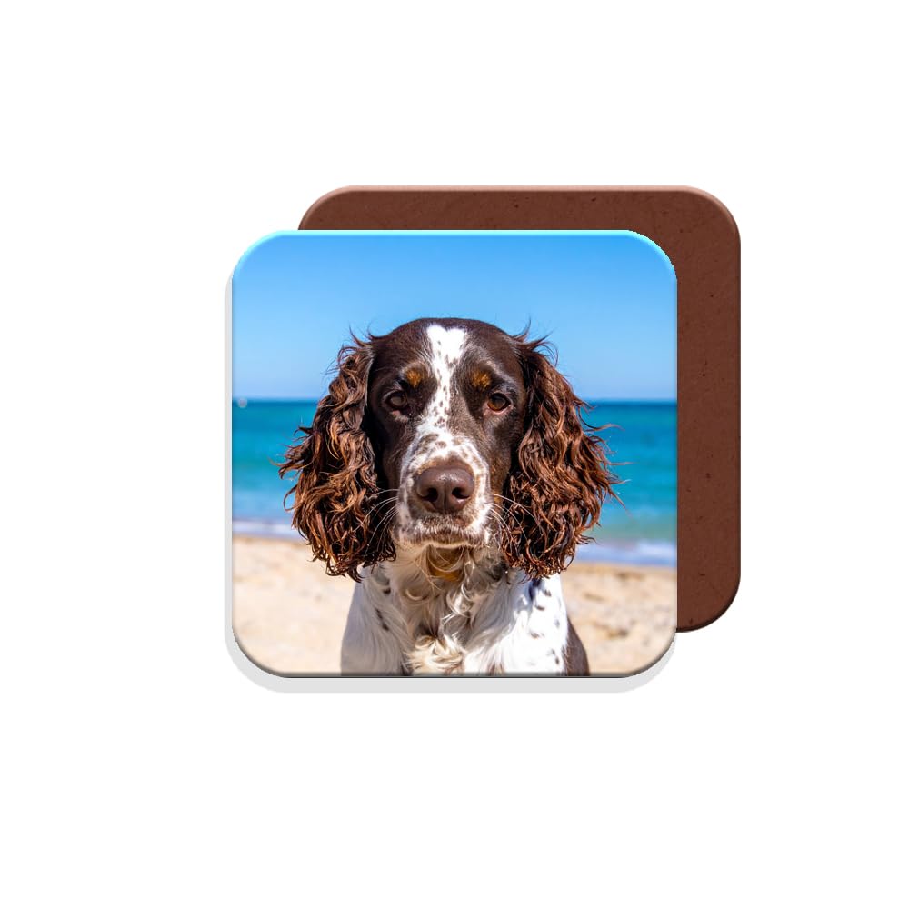 MUGGZ - Personalised Coaster (9cm) with Photo Collage - Personalise with a Single Square Photo or Logo - Novelty Custom Gift for Family, Birthday, Anniversary, Mum, Dad, Corporate Business