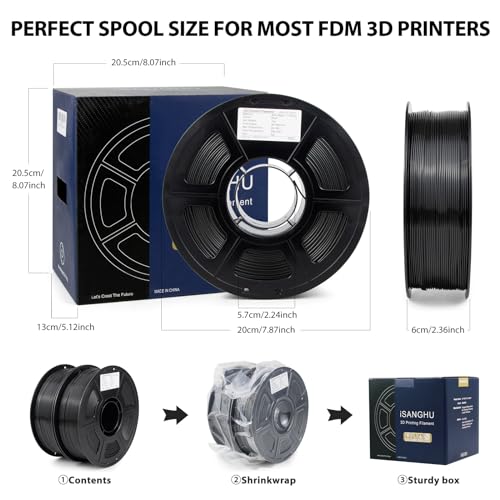 Image of ASA Filament 1.75 + /- 0.02mm - UV /Rain /Heat Resistant Durable 3D Printer Filament, No Warping, Non Odor & Fumes - Perfect for Outdoor Functional Mechanical Parts, 1kg*2 Spools /Black+Black