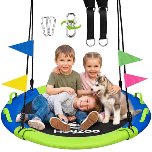 HeyZoo 43 Inch Tree Swing, 900lbs Weight Capacity Saucer Swing