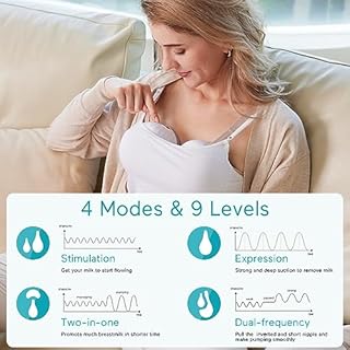 Paruu P10 Hands-Free Breast Pump Wearable, 338mmHg Strong Suction, Low Noise, 4 Modes & 9 Levels, Electric Breast Pump Portable, Smart Display, 19/21/24/28mm Insert/Flange, 2 Pack (White)